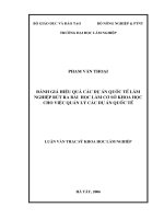 (LUẬN văn THẠC sĩ) đánh giá hiệu quả các dự án quốc tế lâm nghiệp rút ra bài học làm cơ sở khoa học cho việc quản lý các dự án quốc tế​ 