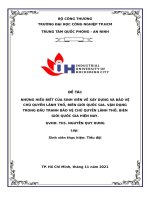 Những hiểu biết của sinh viên về xây dựng và bảo vệ chủ quyền lãnh thổ, biên giới quốc gia  vận dụng trong đấu tranh bảo vệ chủ quyền lãnh thổ, biên giới quốc gia hiện nay 