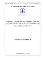 (LUẬN VĂN THẠC SĨ) Hiệu quả kinh doanh thẻ tín dụng tại ngân hàng thương mại cổ phần Ngoại thương Việt Nam chi nhánh Thủ Đức