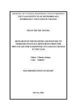 Nghiên cứu cơ chế chính sách nhằm huy động nguồn lực tài chính từ khu vực tư nhân trong hoạt động ứng phó với biến đổi khí hậu ở việt nam TT TIENG ANH 