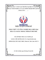 TIỂU LUẬN CUỐI kỳ NHẬN THỨC về CÔNG NGHIỆP HOÁ, HIỆN đại HOÁ của ĐẢNG TRONG THỜI kỳ đổi mới 