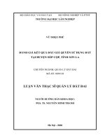 (LUẬN văn THẠC sĩ) đánh giá kết quả đấu giá quyền sử dụng đất tại huyện sốp cộp, tỉnh sơn la 