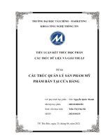 Cấu trúc quản lý sản phẩm mỹ phẩm bán tại cửa hàng 