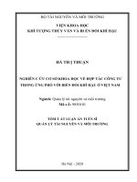 NGHIÊN CỨU CƠ SỞ KHOA HỌC VỀ HỢP TÁC CÔNG TƯ TRONG ỨNG PHÓ VỚI BIẾN ĐỔI KHÍ HẬU Ở VIỆT NAM