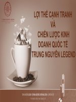 Lợi thế cạnh tranh và chiến lược kinh doanh quốc tế của Trung Nguyên Legend tại thị trường Mỹ