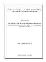 (LUẬN văn THẠC sĩ) nâng cao hiệu quả cho vay xuất khẩu gạo tại ngân hàng nông nghiệp và phát triển nông thôn việt nam (agribank) chi nhánh sài gòn 