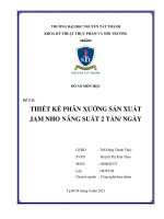 ĐỒ án môn học đề tài THIẾT kế PHÂN XƯỞNG sản XUẤT JAM NHO NĂNG SUẤT 2 tấn NGÀY 