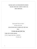 Tiểu luận cuối kỳ môn LỊCH sử NHÀ nước và PHÁP LUẬT VIỆT NAM đề tài tổ chức nhà nước thời trần 