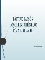 BÀI THỰC tập số 6: HOẠCH ĐỊNH CHIẾN lược của NHÀ QUẢN TRỊ    