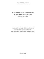 Nghiên cứu nhân tố ảnh hưởng tới kết quả học tập của sinh viên học viện ngân hàng  phân viện bắc ninh