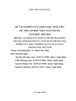 Tác động của mạng lưới chi nhánh đến kết quả kinh doanh của ngân hàng thương mại  nghiên cứu thực nghiệm tại các ngân hàng thương mại việt nam