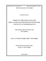 (LUẬN văn THẠC sĩ) nghiên cứu hiện trạng chăn nuôi động vật hoang dã trên địa bàn tỉnh phú thọ và đề xuất các giải pháp quản lý​ 