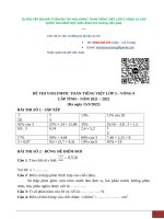 Violympic Toán Tiếng Việt Lớp 5 Vòng 9  Cấp Tỉnh Năm 20212022