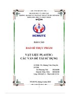 Bao bì thực phẩm vật liệu plastic và các vấn đề tái sử dụng 