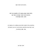 Tác động của chính sách tiền tệ đến tăng trưởng tín dụng tại các ngân hàng thương mại việt nam giai đoạn 2008 – 2018