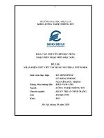 Nghiên cứu mô hình học sâu (deep learning) và ứng dụng trong nhận dạng chữ viết tay 