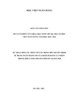 Sự thay đổi các nhân tố tác động đến quyết định sử dụng ngân hàng số của khách hàng cá nhân trong bối cảnh chuyển đổi số tại hà nội