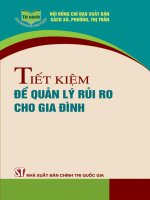 Phương pháp quản lý rủi ro cho gia đình - Tiết kiệm: Phần 1