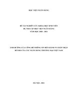 Ảnh hưởng của công bố thông tin đến hành vi chấp nhận rủi ro của các ngân hàng thương mại việt nam