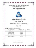 BÁO cáo bài tập lớn môn vật lý a2 đề tài 22 LASER và ỨNG DỤNG 