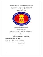 Tiểu luận cuối kỳ môn LỊCH sử NHÀ nước và PHÁP LUẬT VIỆT NAM đề tài tổ chức nhà nước thời trần 