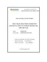 Thực trạng hoạt động marketing online của công ty cổ phần thương mại qsr việt nam 