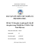 BÀI TẬP LỚN MÔN CHỦ NGHĨA XÃ HỘI KHOA HỌC   đề tài về tôn giáo và giải quyết vấn đề tôn giáo trong TKQĐ lên CNXH ở việt nam hiện nay 
