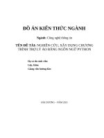 NGHIÊN CỨU, XÂY DỤNG TRỢ LÝ ẢO BẰNG NGÔN NGỮ PYTHON