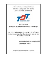 Marketing Nhà hàngKhách sạn cuối kì  CHIẾN LƯỢC XÂY DỰNG CÁC GÓI BÁN PHÒNG TRONG QUÝ 4 NĂM 2020 CỦA KHÁCH SẠN PARADISE CENTRAL