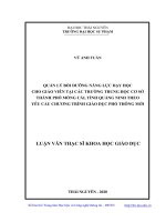 (LUẬN văn THẠC sĩ) quản lý bồi dưỡng năng lực dạy học cho giáo viên tại các trường trung học cơ sở thành phố móng cái, tỉnh quảng ninh theo yêu cầu chương trình giáo dục phổ thông mới​ 