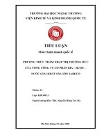 TIỂU LUẬN môn kinh doanh quốc tế PHƯƠNG THỨC THÂM NHẬP THỊ TRƯỜNG đức của TỔNG CÔNG TY cổ PHẦN BIA – rượu – nước GIẢI KHÁT sài gòn SABECO 