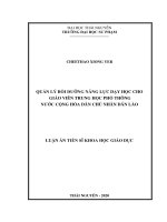 (LUẬN văn THẠC sĩ) quản lý bồi dưỡng năng lực dạy học cho giáo viên trung học phổ thông nước cộng hòa dân chủ nhân dân lào​ 