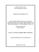 (LUẬN văn THẠC sĩ) quản lý bồi dưỡng năng lực dạy học cho giáo viên các trường trung học cơ sở thành phố erdenet, tỉnh orkhon, mông cổ​ 