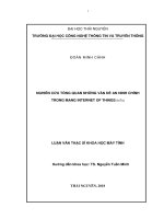 (LUẬN văn THẠC sĩ) nghiên cứu tổng quan những vấn đề an ninh chính trong mạng internet of things 