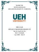 TIỂU LUẬN môn QUẢN TRỊ KINH DOANH QUỐC tế trong thế giới không có chi phí vận tải, không có các rào cản thuế quan và những sự khác biệt đáng kể về nguồn lực sản xuất giữa các quốc gia, các doanh nghiệp 