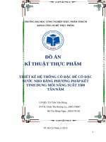 ĐỒ ÁN KỸ THUẬT THỰC PHẨM CÔ ĐẶC NƯỚC NHO