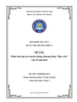 Quản trị thương hiệu  Phân tích dự án truyền thông thương hiệu “Học yêu” của Prudential