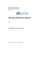 Tiểu luận cơ sở văn hóa việt nam văn hóa tết nguyên đán 