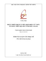 Phát triển dịch vụ hóa đơn điện tử VNPT – invoice trên địa bàn tỉnh bắc giang TT 