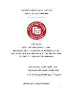 TIỂU LUẬN PHÉP BIỆN CHỨNG VỀ MỐI LIÊN HỆ PHỔ BIẾN VÀ VẬN DỤNG PHÂN TÍCH MỐI LIÊN HỆ GIỮA TĂNG TRƯỞNG KINH TẾ VỚI BẢO VỆ MÔI TRƯỜNG SINH THÁI