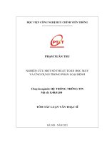 Nghiên cứu một số thuật toán học máy và ứng dụng trong phân loại bệnh TT 