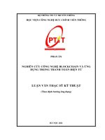 Nghiên cứu công nghệ BLOCKCHAIN và ứng dụng trong thanh toán điện tử 