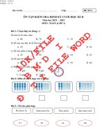 ÔN tập KIỂM TRA ĐỊNH ký CUỐI học kì 2 lớp 1 môn TOÁN năm 2022 