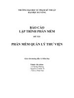 BÁO CÁO LẬP TRÌNH PHẦN MỀM ĐỀ TÀI PHẦN MỀM QUẢN LÝ THƯ VIỆN
