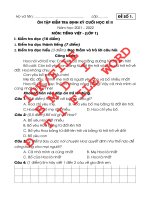 ÔN tập KIỂM TRA ĐỊNH ký CUỐI học kì 2 lớp 1 môn TIẾNG VIỆT  năm 2022 