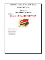BÁO cáo lập TRÌNH ỨNG DỤNG đề tài QUẢN lý SÁCH THƯ VIỆN 