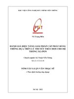 Đánh giá hiệu năng giải pháp cấp phát băng thông dựa trên lý thuyết trò chơi cho hệ thống XG PON TT 