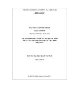 TIỂU LUẬN HỌC PHẦN LUẬT KINH TẾ HỘ KINH DOANH VÀ NHỮNG THUẬN LỢI KHÓ KHĂN CỦA HỘ KINH DOANH TẠI VIỆT NAM HIỆN NAY