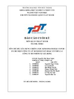 CHỦ ĐỀ XÂY DỰNG CHIẾN LƯỢC KINH DOANH HẬU COVID -19 CHO MỘT CÔNG TY LỮ HÀNH BẤT KỲ HOẶC CÓ THỂ LÀ 1 CÔNG TY DO NHÓM TỰ GIẢ ĐỊNH