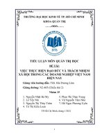 TIỂU LUẬN môn QUẢN TRỊ học đề tài VIỆC THỰC HIỆN đạo đức và TRÁCH NHIỆM xã hội TRONG các DOANH NGHIỆP VIỆT NAM HIỆN NAY 